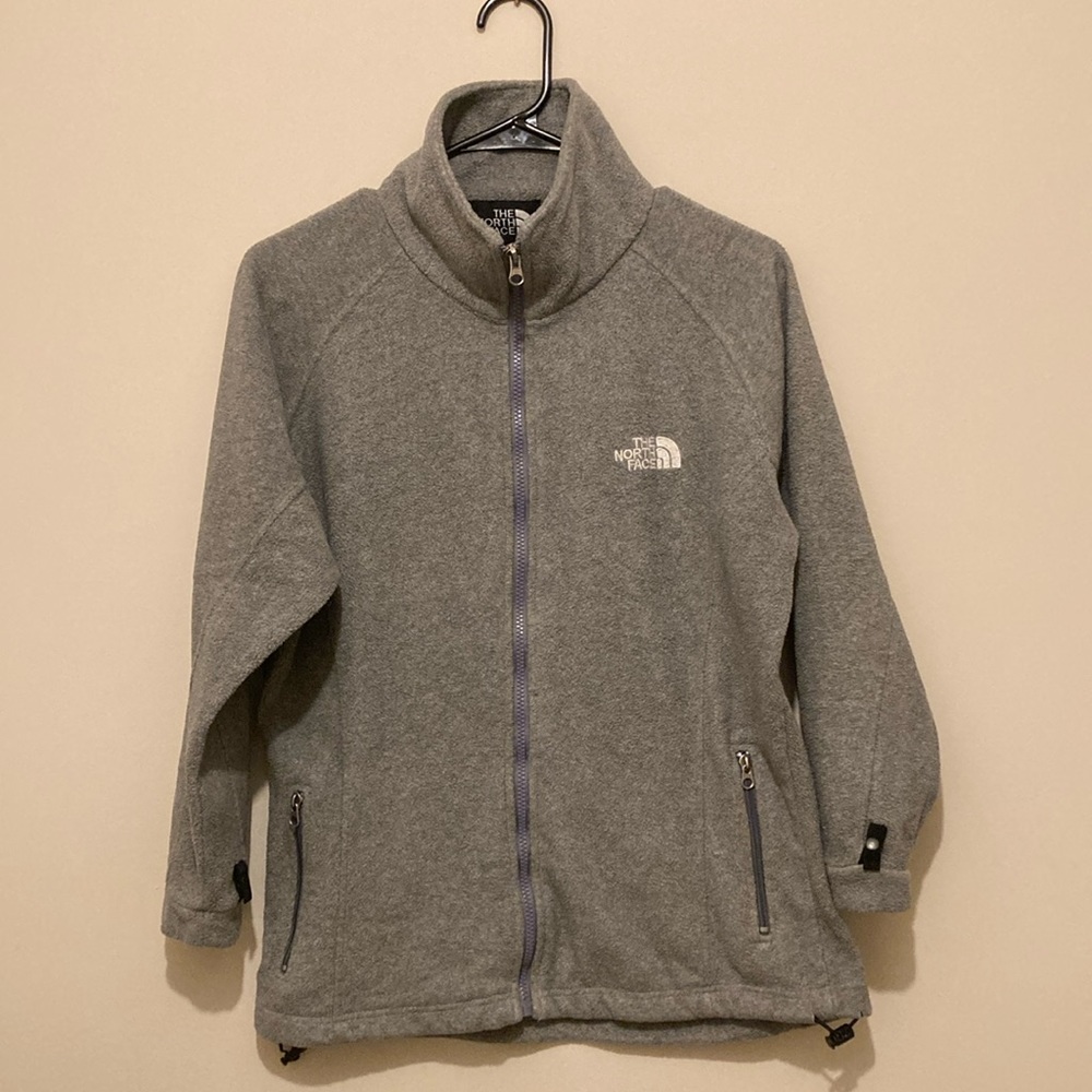 The North Face gray full zip fleece. Sz YXL